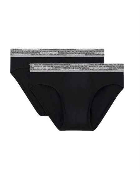emporio armani underwear pacco da 2 slip uomo in cotone nero em000251af18544