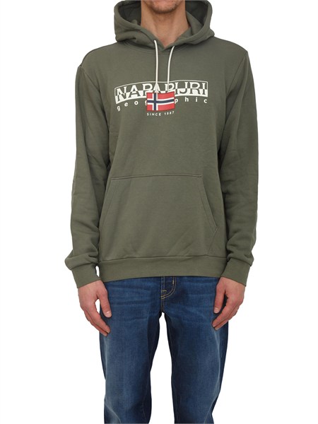 felpa aylmer napapijri in caldo cotone verde b aylmerhnp0a4i1dg0a1