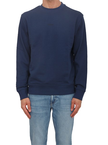 felpa blu boss uomo in cotone wesmallcrew50514541