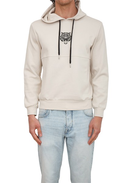 felpa cappuccio antony morato in cotone interlock beige mmfl01122fa150178