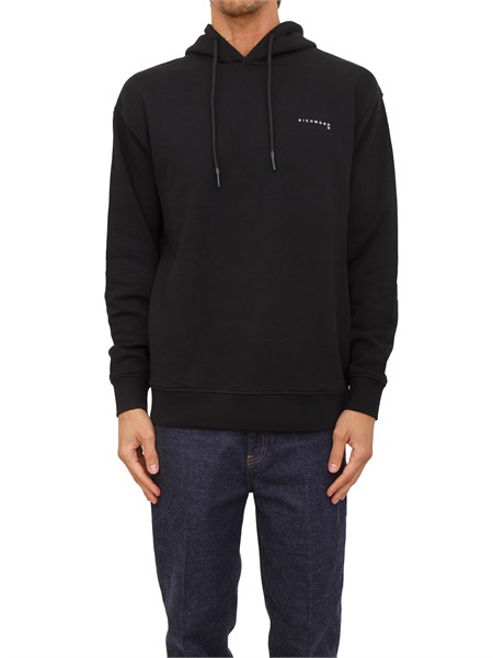felpa cappuccio richmond x uomo in cotone nero uma25010fe