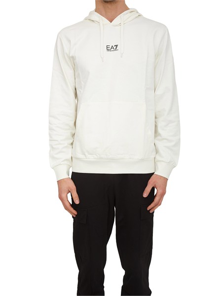 felpa ea7 emporio armani in cotone bianco avorio 8npm32pjvrz