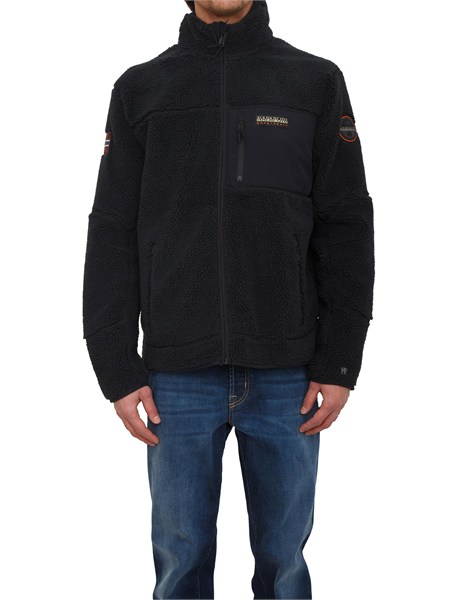 felpa yupik napapijri in teddy nero con cappuccio yupikfz3np0a4gnt0411