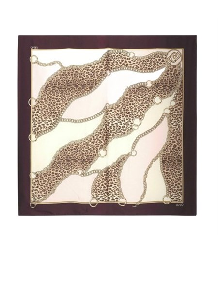 foulard liu jo donna in tessuto bordeaux con stampa 2f5084t0300