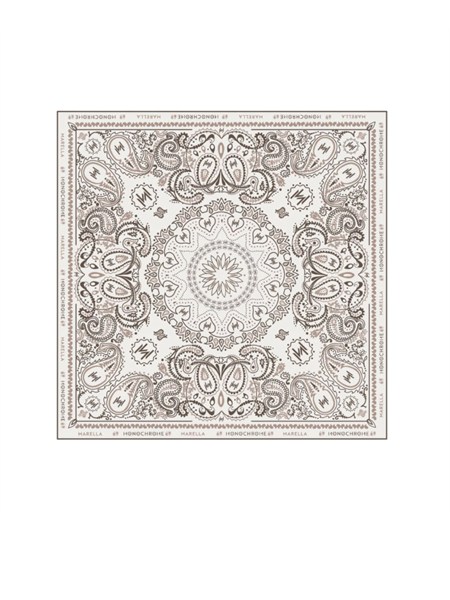 foulard marella in cotone bianco stampa bandana mlatasca