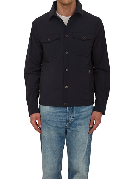 giacca camicia ade moorer uomo in tessuto idrorepellente blu ade ac