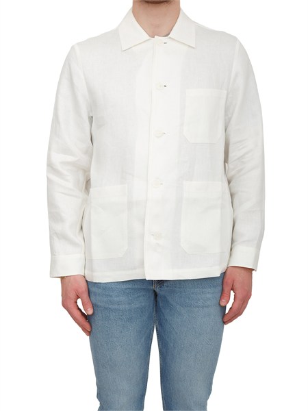 giacca camicia cai boss uomo twill di lino bianco h cai k 3p 26250561615