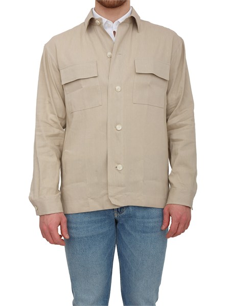 giacca camicia p cai boss uomo in lino beige p cai k 2p 26150561419