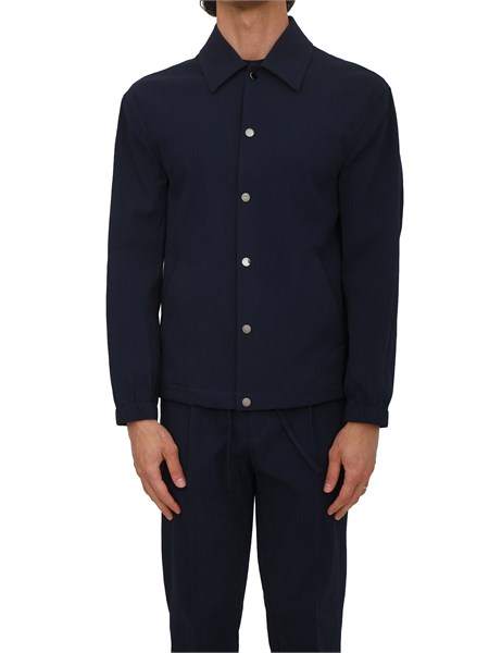 giacca camicia paolo pecora in cotone blu o0410189