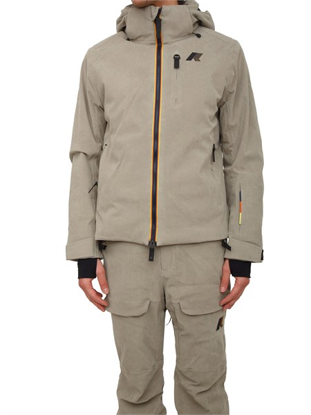 giacca da sci lamet k way uomo in velluto beige a coste k51331w