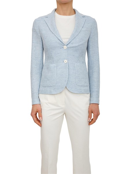 giacca donna circolo 1901 in lino e cotone celeste fd3988