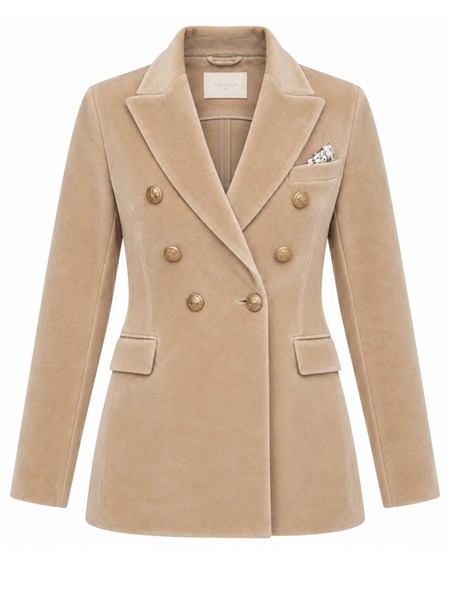 giacca donna doppiopetto circolo 1901 in velluto beige fd4062