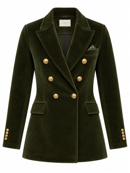 giacca donna doppiopetto circolo 1901 in velluto verde fd4062