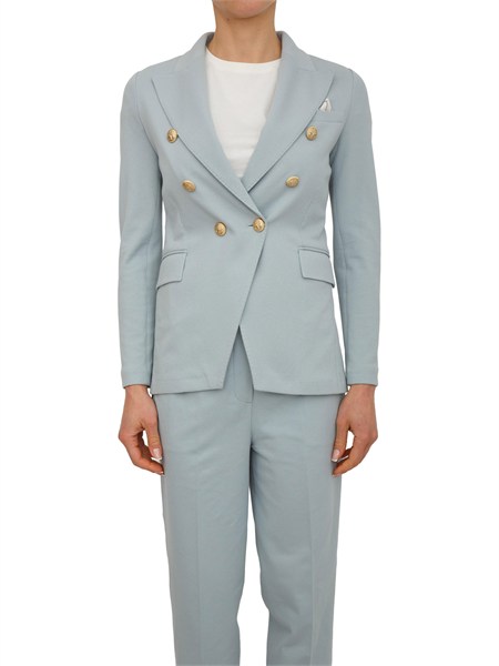 giacca doppiopetto donna circolo 1901 in oxfort celeste fd3838