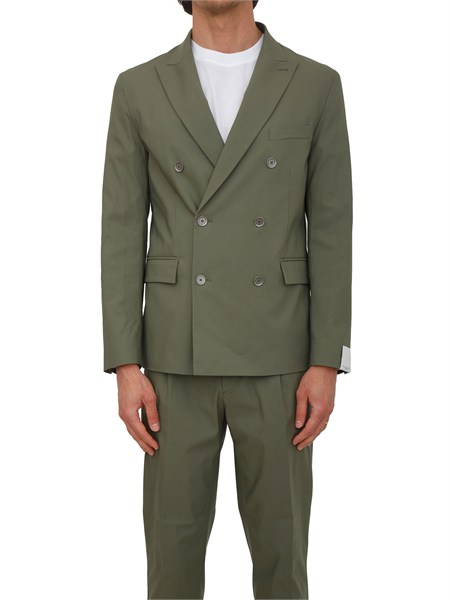 giacca doppiopetto paolo pecora in misto cotone verde l0140199