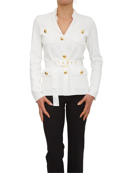 giacca maglia elisabetta franchi in punto stoffa avorio mk10b62e2