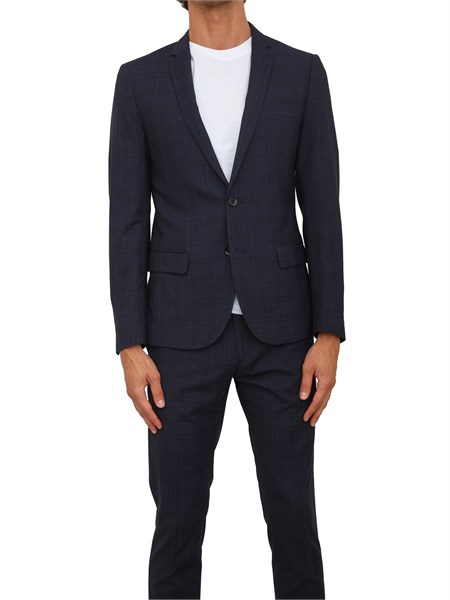 giacca monopetto bonnie antony morato slim fit in viscosa elasticizzata blu principe di galles mmjs00018fa650363