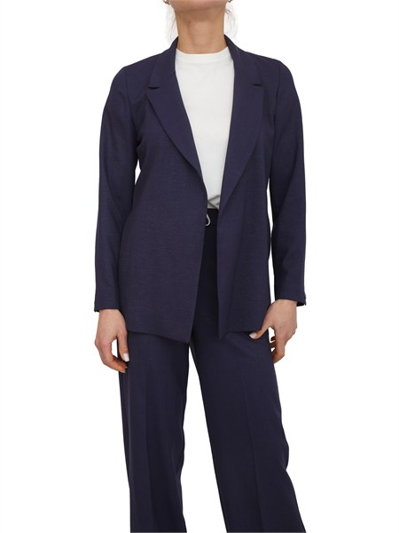 giacca monopetto emmcentro emme marella in viscosa lame blu emmcentro