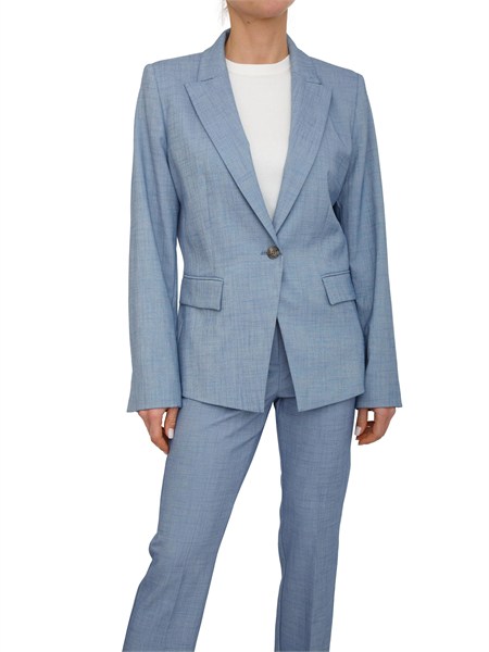 giacca monopetto emmslogan1 di emme marella in morbida viscosa blu denim emmslogan1