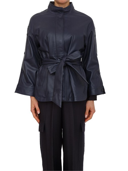 giacca pelle blu blugirl ra6027p0356