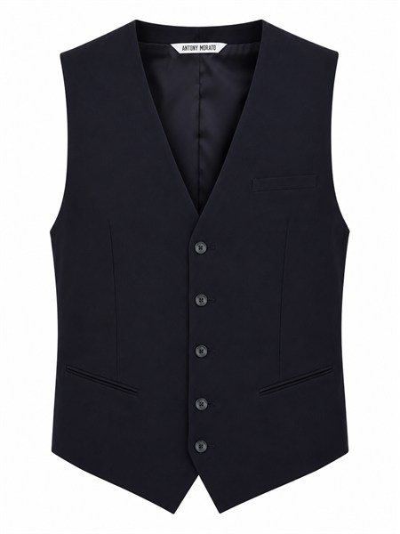 gilet antony morato in tessuto stretch blu mmvs00018fa600255