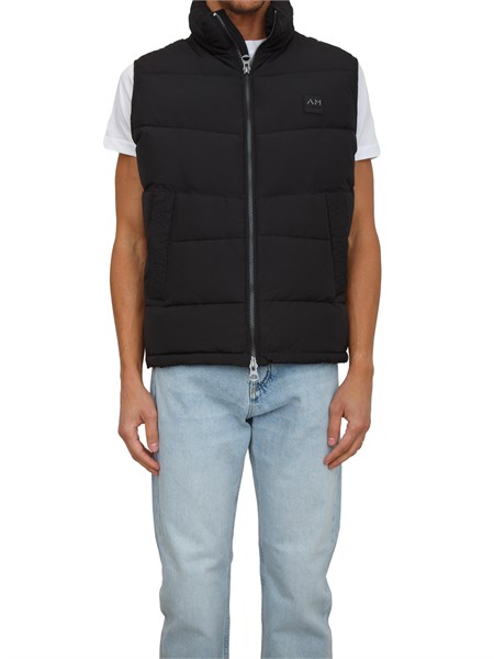 gilet antony morato in tessuto tecnico nero cappuccio estraibile mmco00956fa600243