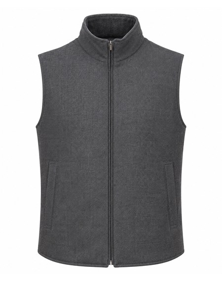 gilet double face aiace galassi misto lana grigio dvg13w2118