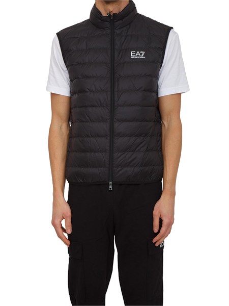 gilet ea7 emporio armani in piuma doca e tessuto tecnico nero 8npq06pngpz