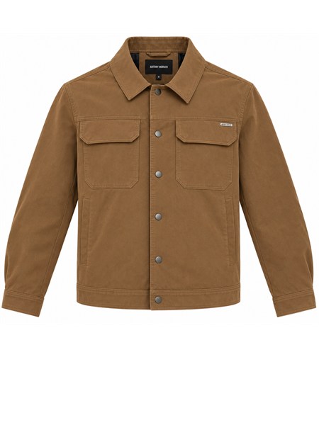giubbino antony morato in tessuto effetto pelle cammello mmco00985fa210105