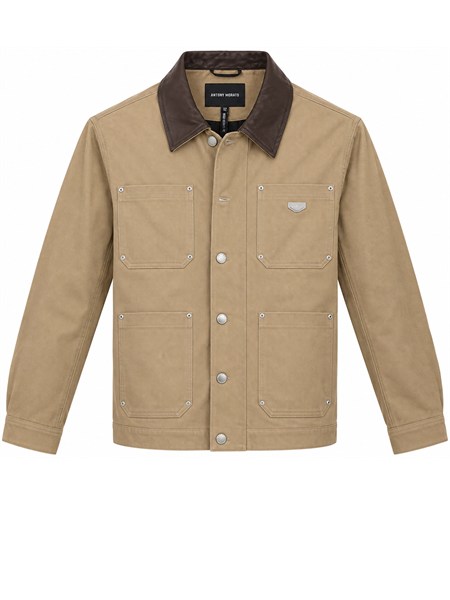 giubbino antony morato in twill di cotone beige mmco00984fa900148