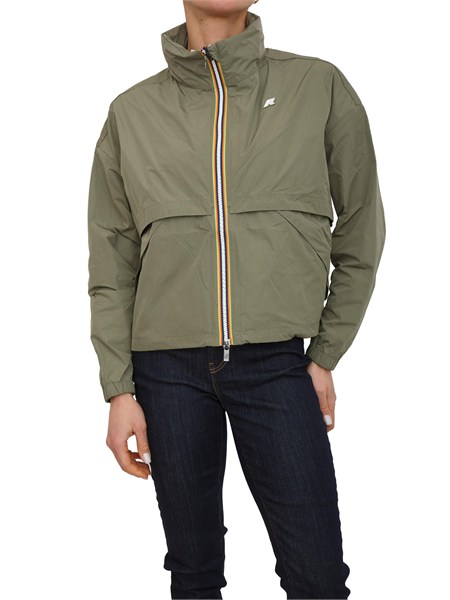 giubbino aubette k way donna in tessuto verde k8132pw