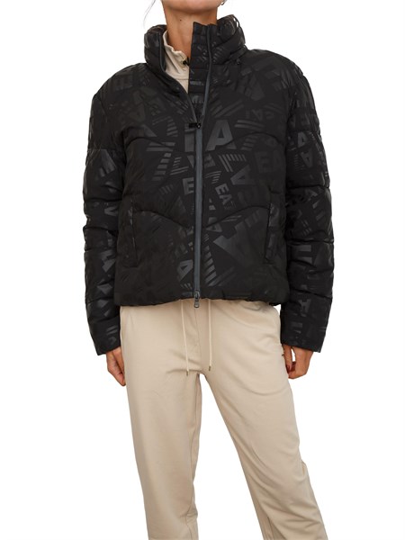 giubbino donna ea7 emporio armani in nylon logo all over nero 7w000654af16408