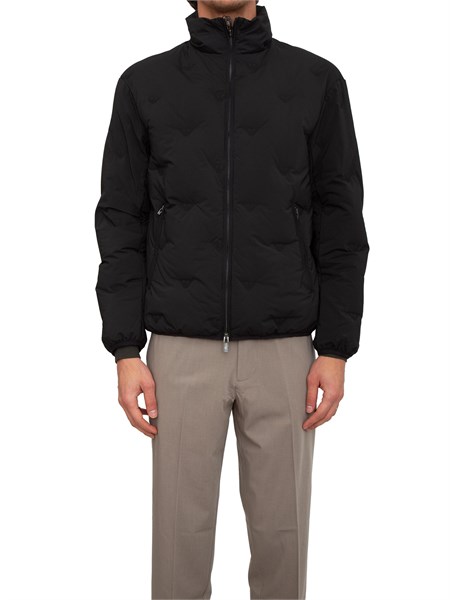 giubbino emporio armani in nylon nero con intarsio micro aquile em003045af18232