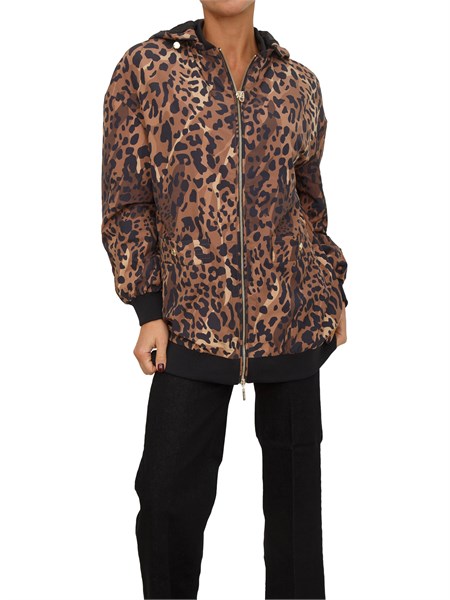 giubbino liu jo donna in nylon stampa animalier tf5255t3767