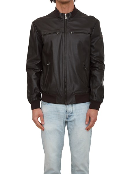 giubbino peuterey uomo in pelle marrone peu5411sandsleatherpe07