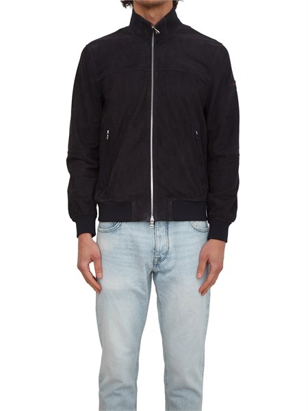 giubbino peuterey uomo in pelle scamosciata blu peu5743sandssuedepe08