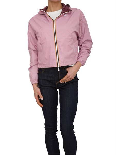 giubbino reversibile laurette k way donna in tessuto rosa e purple k81333w