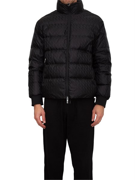 giubbino uomo armani exchange in nylon nero e logo jacquard all over xm001580af16628