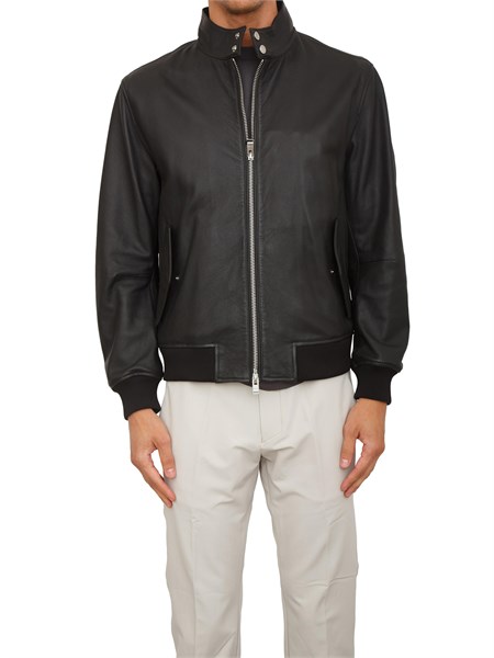 giubbino uomo boss in pelle nera h moiner50543899