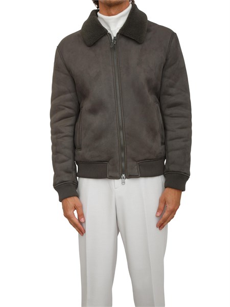 giubbotto bomber antony morato regular fit in tessuto effetto camoscio verde mmco00934fa210093