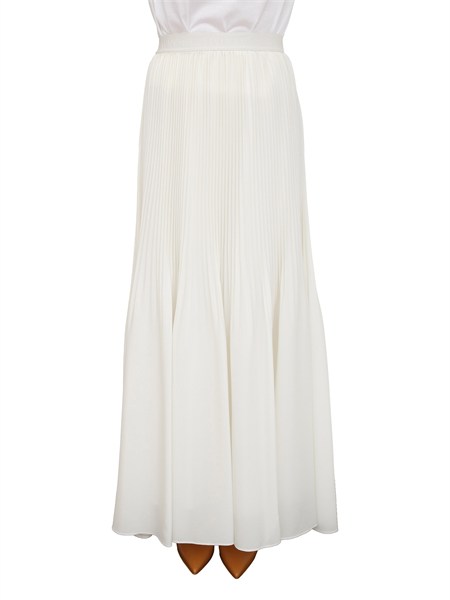 gonna lunga twinset in crepe de chine plisse bianca 261te2113