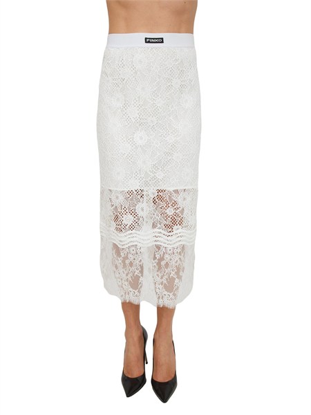 gonna midi harmonie pinko in pizzo bianco harmoniea381