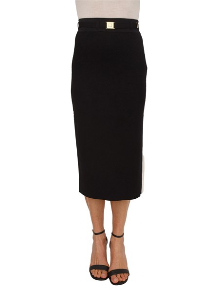 gonna nera midi in maglia elisabetta franchi gk27s61e2