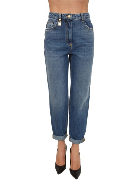 jeans elisabetta franchi in denim medio gamba ovetto pj27d61e2