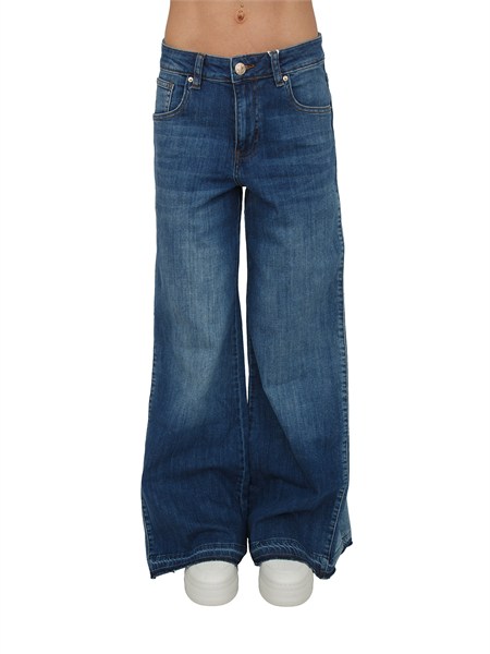 jeans fracomina in denim blu medio fondo ampio fp26sv3011d401w7