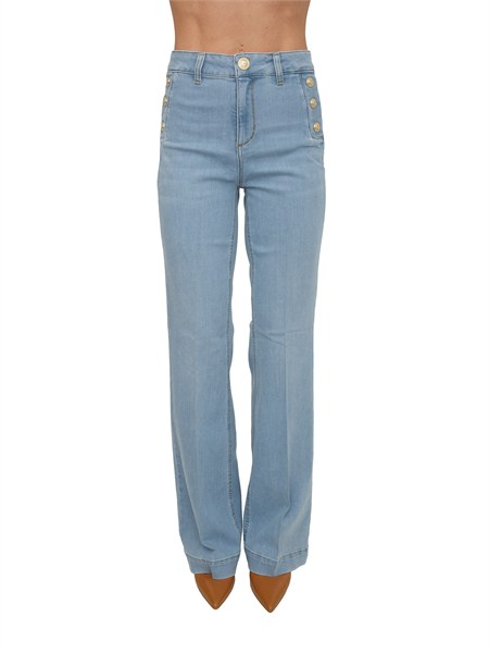 jeans liu jo donna in denim chiaro con bottoni oro ua6162d0275