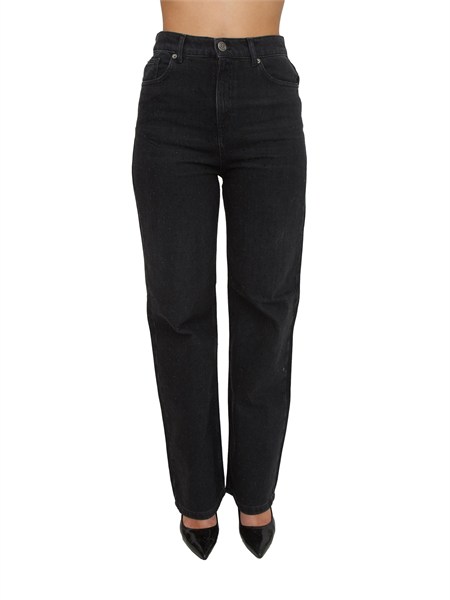 jeans nero twinset in cotone stretch con strass 252tt2271