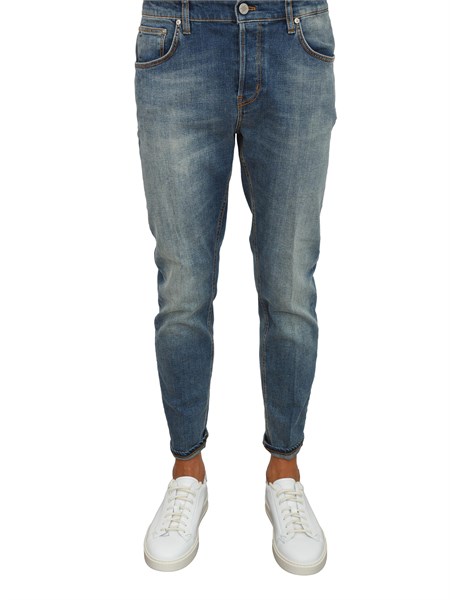 jeans reggae pt torino uomo in blu denim stretch fit tapered aw0320tp05b0