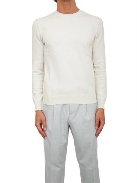 maglia antony morato in misto lana avorio con cuciture giromanica e dietro mmsw01557ya500095