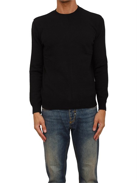 maglia antony morato in misto lana nera con cuciture giromanica e dietro mmsw01557ya500095